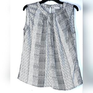 LIZ CLAIRBORNE 726133 womens Blouse size M Black and White Sleeveless